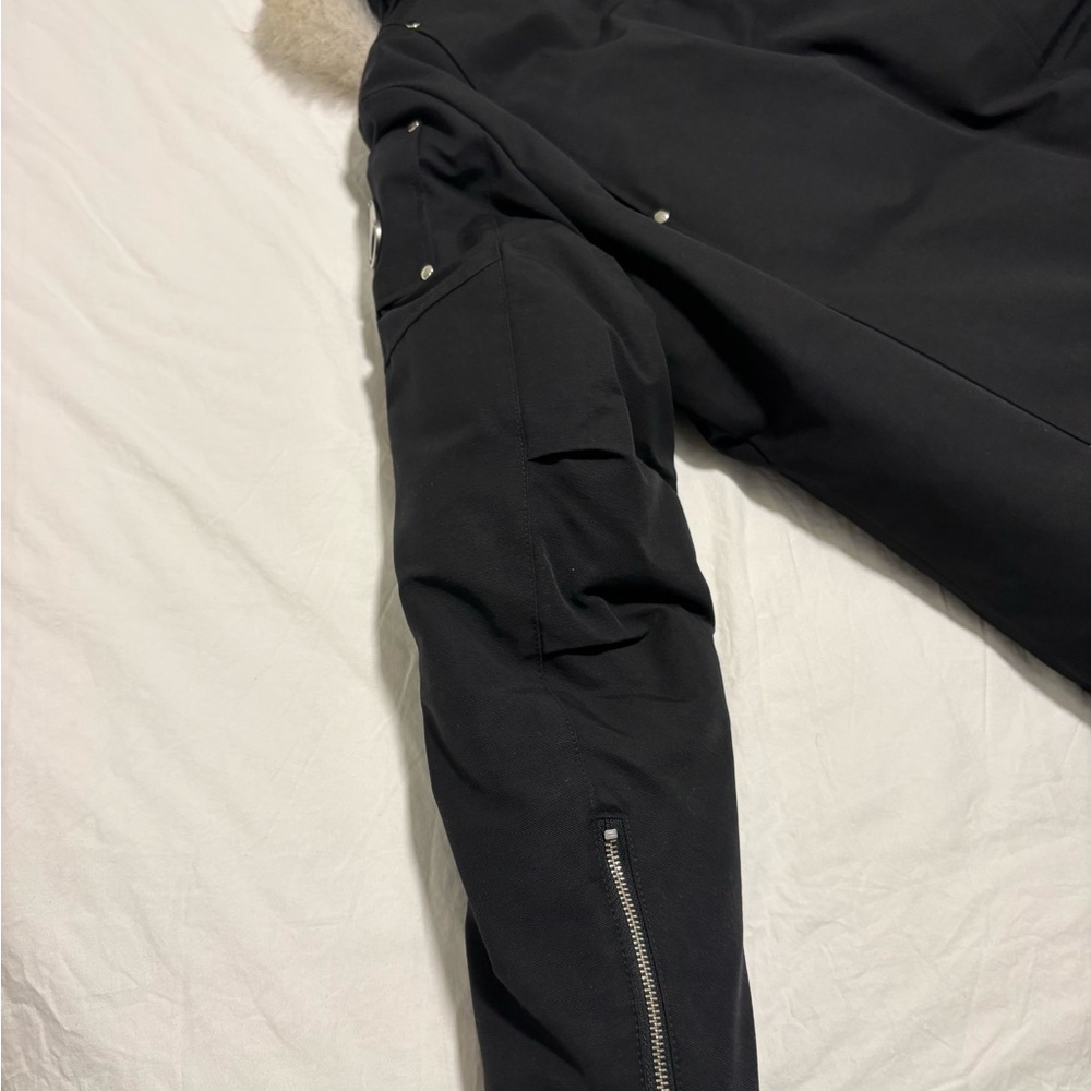 Moose Knuckles Black Ski Jacket with Fur Hood - Picture 14 of 16
